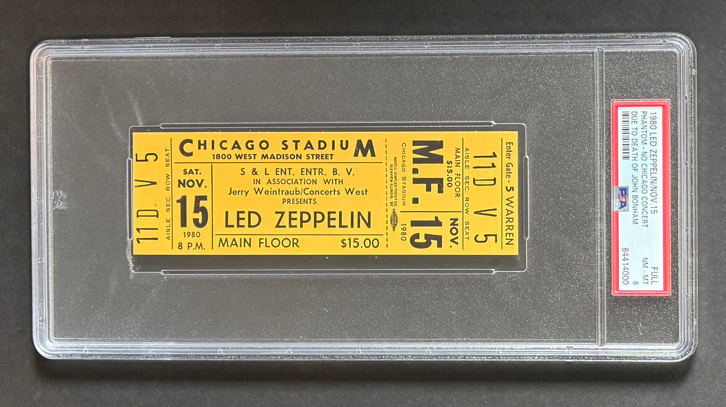 ORIGINAL LED ZEPPELIN 1980 CONCERT TICKET