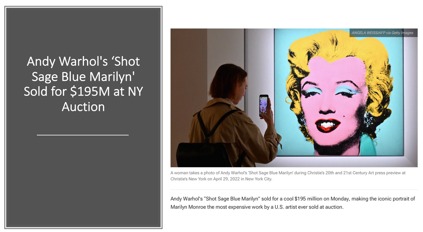 Shot Sage Blue Marilyn - Warhol Print of Original Photograph