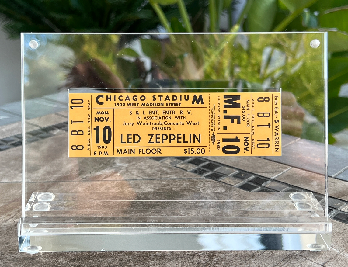 ORIGINAL LED ZEPPELIN 1980 CONCERT TICKET